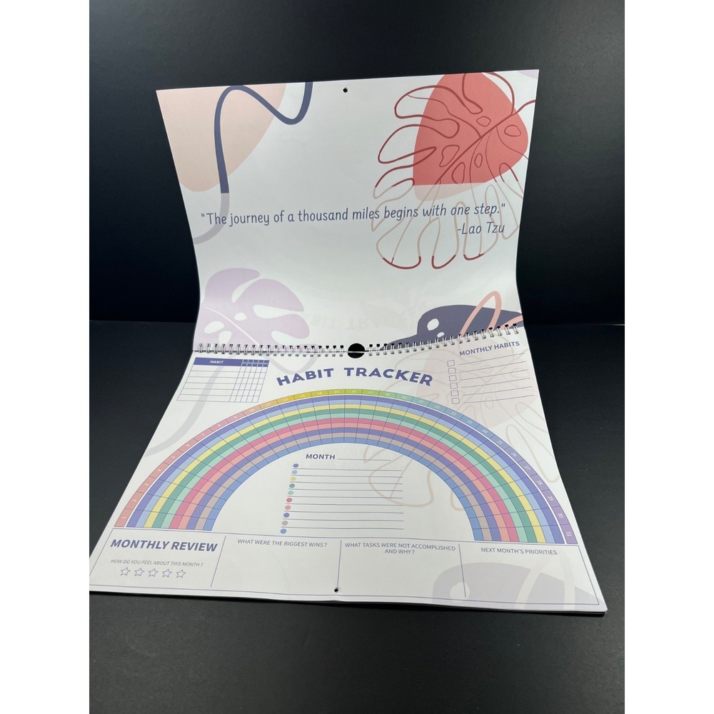Eyrozill Habit Tracker Calendar Unisex OS Multicolor New Rainbow Abstract BGB038